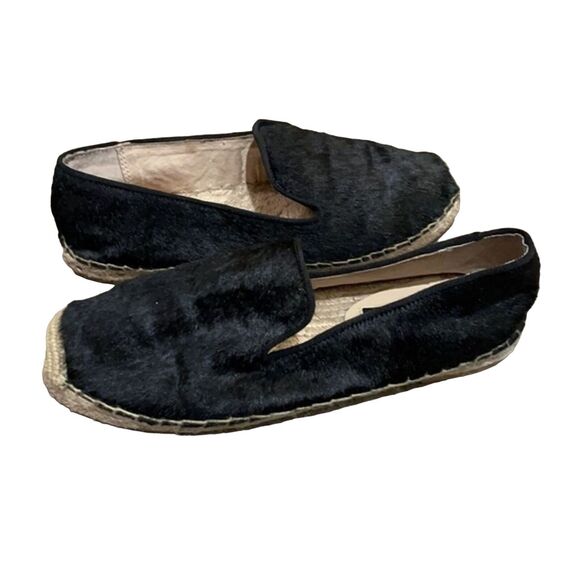 Steven by Steve Madden Lanii Black Calf Hair Espadrilles Shoes Womens Size 8.5 - Picture 1 of 12